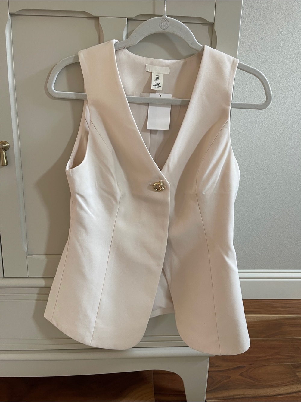 H&M cream Sleeveless Blazer Vest